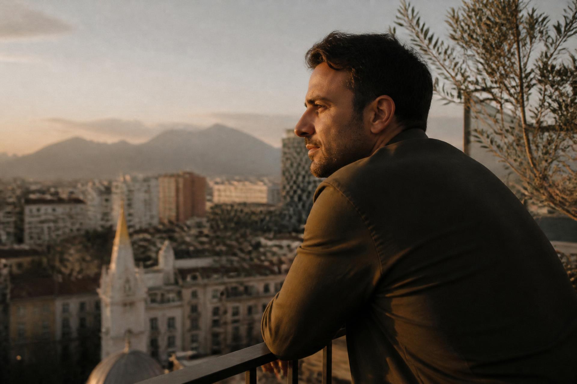 Restored natural hairline — client of Hairvana in a Tirana boutique hotel (demo image)